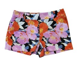 LOFT Ann Taylor Shorts Womens 4 Purple Floral Print Riviera Short Cotton Pockets - £13.60 GBP