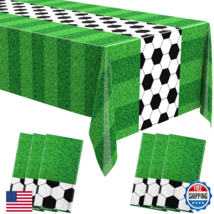 Buryeah 6 Pcs Soccer Tablecloths 54"x108" Disposable Plastic Football Party - $40.00