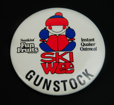 Vintage Gunstock Ski Wee New Hampshire Sunkist Quaker Oats Metal 2.25&quot;  Pin - £5.09 GBP