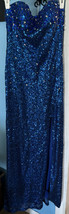 Eureka Beautiful  long Royal  Blue all Sequin prom dress Size Medium . - $1,604.03 MXN