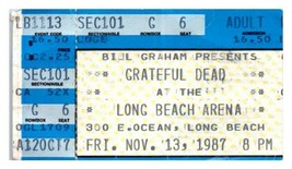 Billet De Concert Grateful Dead 13 Novembre 1987 Long Beach Californie - $49.48