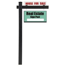 6 Feet Vinyl UPVC Real Estate Sign Post Realtor Yard Sign Post-Black - C... - $135.78
