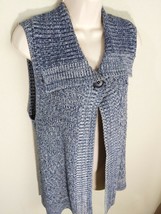 Westbound Sleeveless 1 Button Tunic Length Sweater Blue Size M - £11.70 GBP