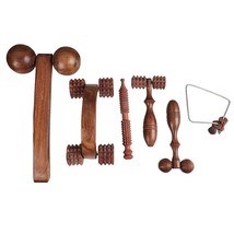 Wooden Manual Acupressure Tool Set for Full Body Pain and Stress Relief , Brown - £30.06 GBP