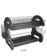 HomeBasics Dish Drying Rack Utensil Holder Sink Cup Drainer Plate Plasti... - $36.34 CAD