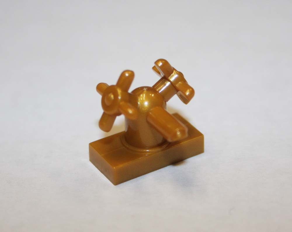 Gift Minifigure Faucet Sink Gold construction piece Fast Ship - $2.48