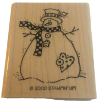 Stampin Up Rubber Stamp Christmas Snowman Country Buttons Heart Patch Holidays - £3.96 GBP