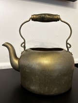 Vintage Wearever Aluminum Kettle With Handle Gold Color Heavyweight - $56.12