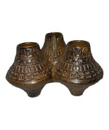 MCM Pottery Cluster Ceramic Vase Scandinavian Triple Vase Handmade Textured - $96.21 CAD