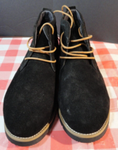 I Love Sia Black Suede Leather Desert Boots Walking Chukka Shoes Mens Size 7 - £21.02 GBP