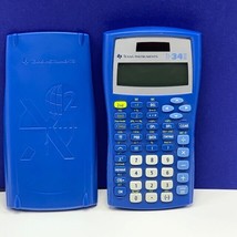 Texas Instruments scientific calculator TI-34 II 2 Blue color vintage electronic - £13.49 GBP