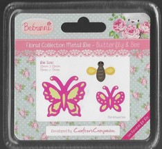Crafter&#39;s companion. Bebunni. Butterfly &amp; Bee metal cutting die set. 3 pieces. - £4.46 GBP