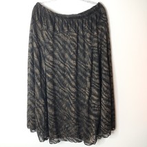 Reba Womens Midi Skirt XL Gold Black Eyelet Lace Cottagecore Gypsy Peasa... - £20.91 GBP