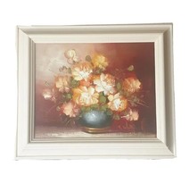 Vintage Impressionist Floral Still Life Oil Painting on Canvas Signed 13x11 - £24.07 GBP
