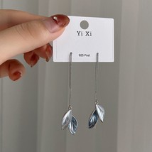 New Leaf Tassel Earrings for Women Creative Metal Simple Drop Earrings Tassel De - £9.25 GBP