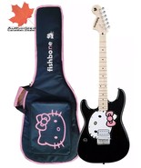 Fishbone black Guitar LEFTY 2024 Black Hello kitty +Gig bag, Strap,PInk Picks CA - $290.00