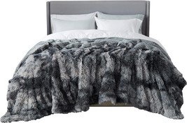 Soft Faux Fur King Blankets for Bed Grey  - £52.75 GBP