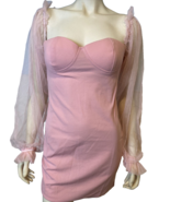 Eilly Bazar Pink Sweetheart Neck with Shelf Bra Sheer Long Sleeve Body C... - $25.79 CAD