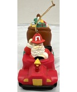 Avon light up Red Light Fireman Santa Ornament - 3.5 inches - $8.38