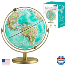 JOWHOL 8" World Globe with Gold Stand 720° Rotating - Kids &amp; Adults Lear... - $61.85