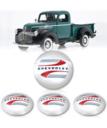 Stainless Steel Logo Hub Cap Wheel Covers Set of 4 Fits 1941-48 Chevy Ca... - €221,40 EUR