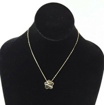 Guess Gold Tone Rhinestone Flower Floral Pendant Necklace - £15.76 GBP