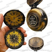 3&quot; Antiqued Pocket Watch Compass with Hinged Lid- Antique Vintage Style ... - £36.51 GBP