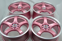 New DDR Fuzion 17x7.5 4x100/114.3 Pink Polished Lip 17" Wheels Rims (Set... - $739.00