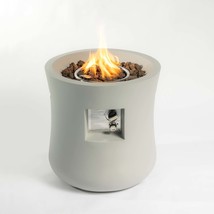 Compact 20-inch Round Graphite Propane Fire Pit Table w/Cover &amp; Rocks - $6,438.27 MXN