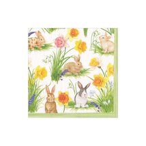 Caspari Bunnies and Daffodils Paper Luncheon Napkins, Four Packs of 20 - $25.65+