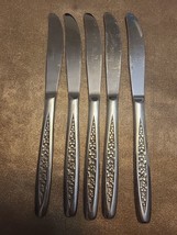 Vintage Granada Rose Stainless Steel Japan Solid Dinner Knives Set of 5 ... - $7.34