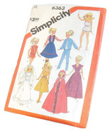 Simplicity Barbie Doll Darci Clothing 6363 Sewing Pattern Vintage Rompers Pants