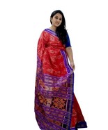 Women&#39;s Sambalpuri Handloom Silk Saree, Ikat, 5 yards, Narayanpet, Kalya... - $386.10
