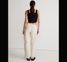 Madewell NWT Womens Size 24 Ivory Low Slung Straight Fit Cargo Pants Pockets - £33.61 GBP