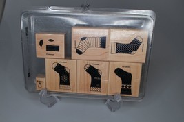 Stampin&#39; Up! Stitched Stockings Set of 7 Rubber Stamps used - £7.74 GBP