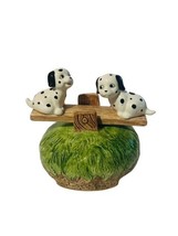 Walt Disney Music Box 101 Dalmatians Pongo Lucky Teeter Totter Otagiri Japan vtg - £59.35 GBP