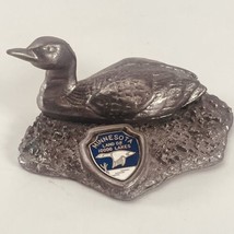 G&amp;G Pewter Finish Loon Duck Paperweight Figurine 1983 Minneapolis MN Sou... - $19.55