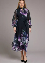 Kaleidoscope Floral Border Print Midi Dress  Size UK 14  (fm122-9) - £53.07 GBP