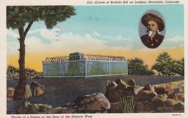 Grave Buffalo Bill Lookout Mountain Colorado CO 1950 Denver Postcard B06 - £2.35 GBP