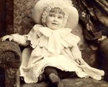Young Girl in Christmas Finery Dress and Hat Cabinet Card 1885 Gilbert &amp;... - £46.41 GBP