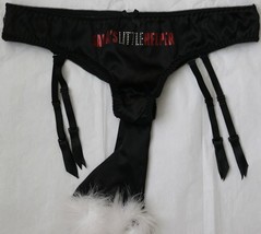 Victoria&#39;s Secret Bikini Garter Belt M Black Christmas Santa`s Little Helper New - £27.96 GBP