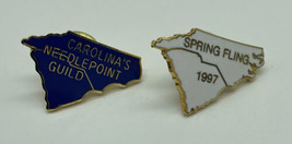 Vintage Pin Lot 2 North Carolina Needlepoint Guild Pins  Spring Fling - £4.26 GBP