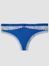No Boundaries Women&#39;s Cotton W Lace Thong Cobalt Splash Size XXL 1 Pair - £7.06 GBP