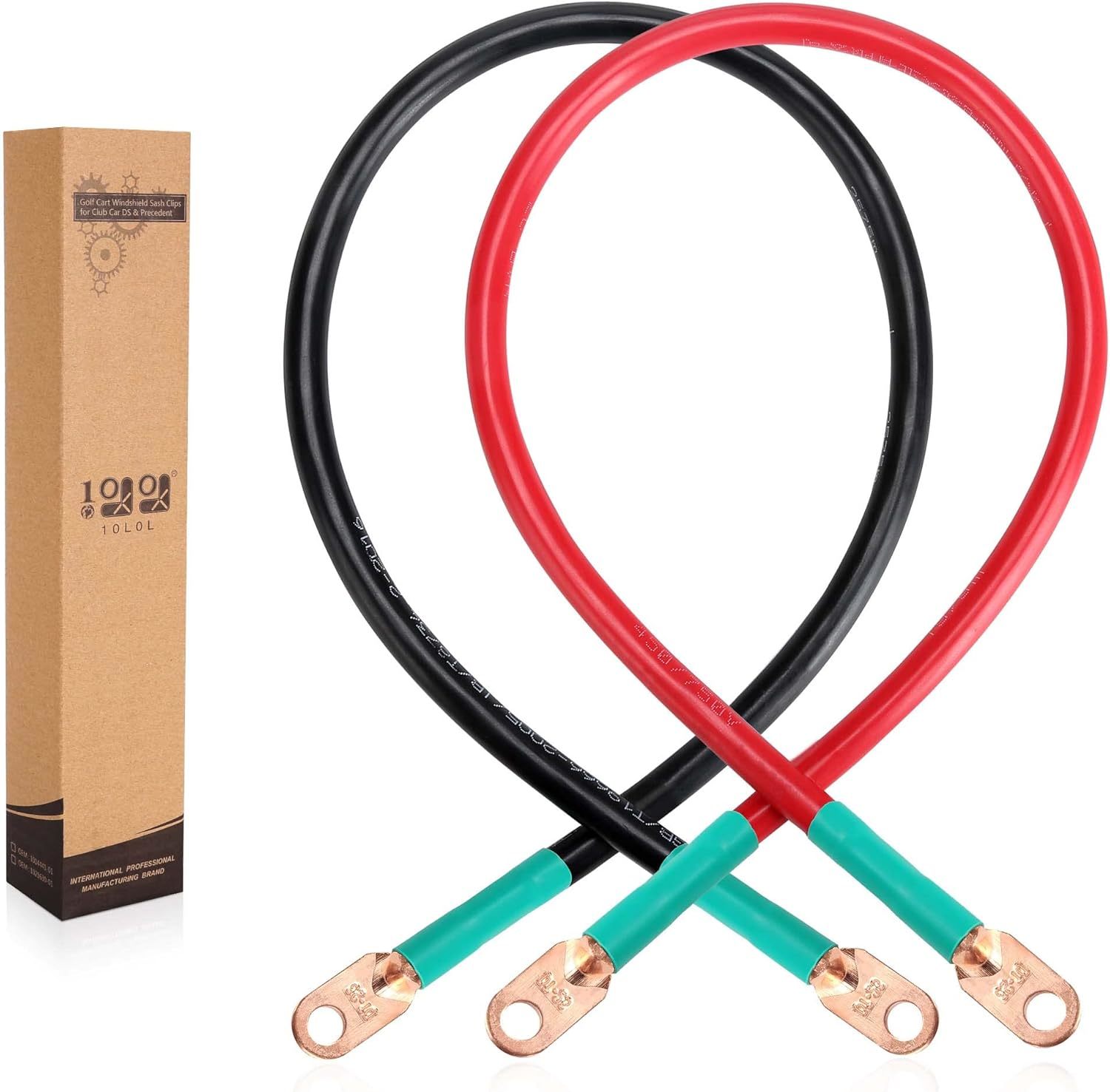 10L0L 4 Awg 25-Inch Battery Cables Set For Golf Cart, 2Ft Power, 4 Gauge... - $31.92