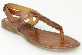 Womens Huarache Sandal Genuine Leather Cognac T Strap Boho Open Toe #232 - £27.69 GBP