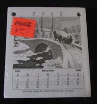 2009 Calendar Date Pad 4 1/4 X 4 3/4  Sealed Fits Most Coke Calendar Holders - $2.48