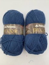 2 Skeins Patons Yarn DECOR 75% Acrylic 25% Wool 420y 7oz Rich Country Blue - £9.62 GBP