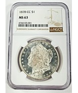 1878-CC $1 Silver Morgan Dollar Graded by NGC as MS-63 - £603.54 GBP
