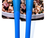 2 Cuisinart Skimmer Lift Strain Sits Flat Soft Grip Handle Blue Nylon 40... - $25.99