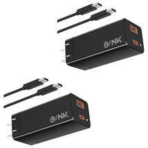 OLINK 65W USB C Charger, (2-Pack)GaN Phone Charger Compact Power Adapter(Black) - £47.25 GBP